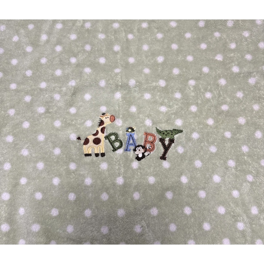 Garanimals Green White Polka Dots GIRAFFE Baby Blanket Bird Plush